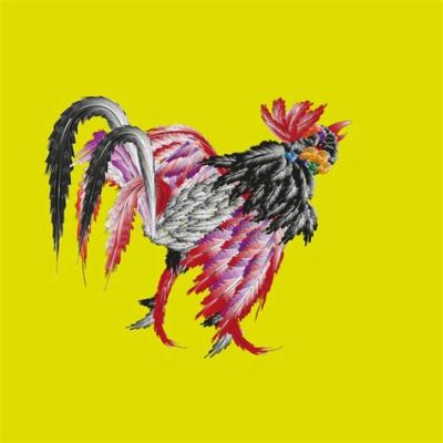 Le Coq Combat : Une Démonstration Virtuose de Maîtrise du Trait et de La Couleur Vibrante !